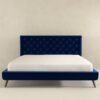Dillon - Velvet Platform Bed King Size - Blue - Image 6
