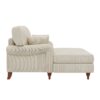 Oversized Chaise Lounge Chair Indoor With 2 Comfy Pillows Rolled Arms Corduroy Fabric Sleeper Sofa Chair For Living Room Bedroom - Beige - Image 6