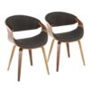 Curvo - Mid-Century Modern Chair (Set of 2) - Walnut / Charcoal - Image 2