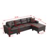 Modern Sectional Sofa Set With L Shape Chaise Lounge And Cup Holder - Chocolate Brown - Image 3