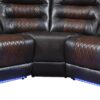 Manual Reclining Sectional Sofa Set L Shaped Symmetrical Motion Sofa Corner Couch Sets With Storage Boxes, 4 Cup Holders And LED Light Strip For Living Room - Black / Brown - Image 23
