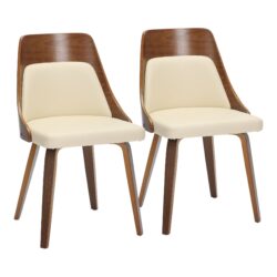 Anabelle - Mid-Century Modern Dining / Chair (Set of 2) - Walnut / Cream