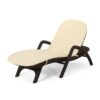Mikael - Wicker Like Chaise Lounge With Cushion For Outdoor Relaxation - Dark Brown - Image 7