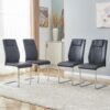 Modern Dining Chairs With Padded Seat And Metal Legs For Kitchen Living Bedroom Dining Room (Set of 4) - Black - Image 2