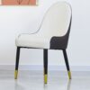 Modern Sponge-Filled Dining Chair, Solid Wood Metal Legs, Suitable For Restaurants, Living Rooms And Rooms- (Set of 2) - Dark Brown / White - Image 3