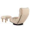 Japanese Style Single Reclining Sofa Chair With Adjustable Features Cotton For Balcony And Leisure - White - Image 24