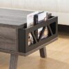 Antique Wooden Livingroom Coffee Table With Two Storage Drawers - Distressed Gray / Black - Image 4
