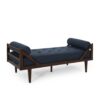 Chic Contemporary Chaise Lounge With Button Tufting And Bentwood Structure - Navy Blue - Image 6
