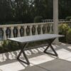 Rolando - Outdoor Aluminum Dining Table With Steel Frame - Gray / Black - Image 5