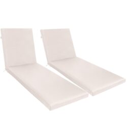 2 Piece Outdoor Chaise Lounge Cushion Set, Replacement Cushions For Patio Furniture - Beige