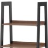 Sawhorse - Solid Walnut Veneer And Ladder Shelf With Storage - Dark Brown - Image 7