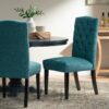 Harriet - Tufted Dining Chairs With Solid Wood Frame And Soft (Set of 2) - Teal Green - Image 4