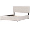 Queen Size Upholstered Platform Bed With Classic Headboard And 4 Drawers, No Box Spring Needed - Beige - Image 4