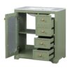 Bathroom Vanity With A Soft Close Glass Door, Adjustable Shelves, And Three Drawers - Green - Image 13
