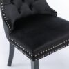 Nikki - Modern, High-End Tufted Solid Wood Contemporary Velvet Upholstered Dining Chair With Wood Legs Nailhead Trim (Set of 2) - Black - Image 11