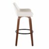 Daniella - Contemporary Fixed Height Barstool & Swivel And Round Footrest (Set of 2) - Walnut / White - Image 3