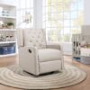 Milah - Gliding Swivel Recliner Tufted Latte - Light Coffee - Image 6