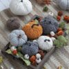 Chenille Weighted Pumpkin Ornament Decor For Holiday Harvest Festival Fall Festival & Thanksgiving (Set of 2) - Orange - Image 11