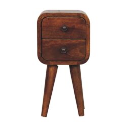 Extra Mini Curved Nightstand - Chestnut