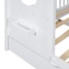 Full Size House Bed With Trundle, Modern Design For Kids With Storage Shlef - White - Image 12