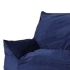 Allea - Velveteen Armrest Bean Bag Chair - Navy Blue - Image 5