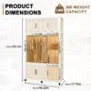 Portable Wardrobe Closet Storage Organizer With 9 Magnetic Doors - Cream White - Image 3