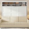 Queen Size Murphy Wall Bed With Sofa - White - Image 22