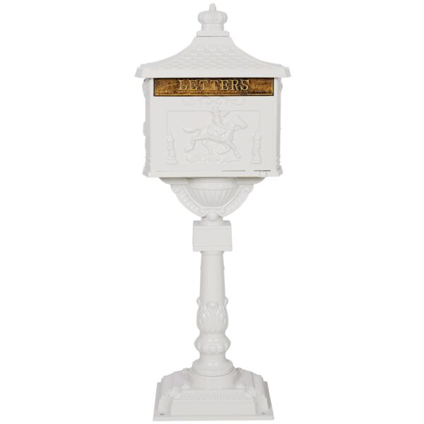 Cast Aluminum Mail Box, Postal Box, Mailbox - White