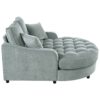 Modern Chaise Lounge Sofa Bed Upholstered Sofa Couch With Tufted Seat And Detachable Pillows For Living Room - Misty Green - Image 18