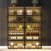 LED Tall Wine Rack Freestanding Floor, 7 Tier Wine Baker Rack With Glass Holder & Wine Storage, Industrial Wine Display Shelf Wine Bar Cabinet For Bar, Kitchen, Dining Room - Walnut / Black - Image 3