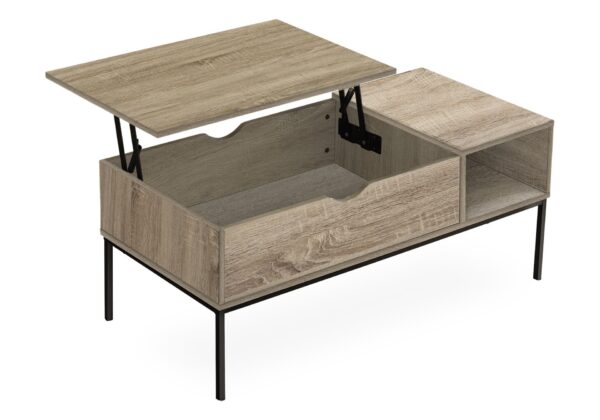 Table, Rectangular, Cocktail, Lift - Top, Contemporary & Modern - Taupe