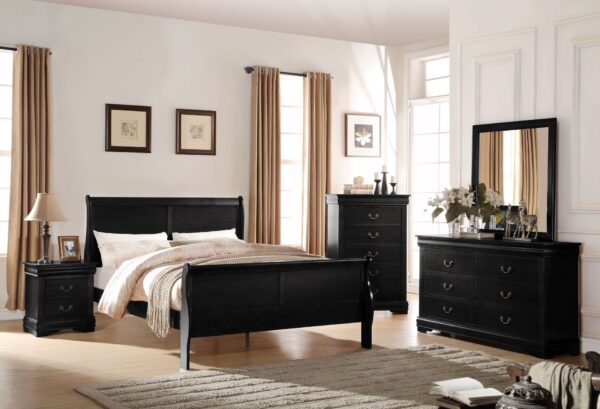 Louis Philippe - 2 Piece Eastern King Bedroom Set - Black