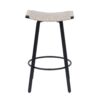 Counter Height Bar Stools Backless Handwoven Kitchen Dining Chairs With Round Footrest (Set of 2) Weaving Pub Stoo - Creamy White - Image 8