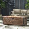 Outdoor Patio Rectangle Gas Burning Fire Pit 50, 000 Btu, Wood Pattern - Brown - Image 7