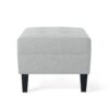 Classic Ottoman With Cushioned Top And Birch Wood Legs - Gray - Image 8