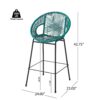 Ferrara - Outdoor Patio Teal Barstool (Set of 2) - Teal - Image 11