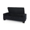 Textured Fabric Ottoman Bench With Hinged Lid - Dark Blue - Image 15