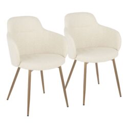 Boyne - Contemporary Chair (Set of 2) - Antique Copper / Cream