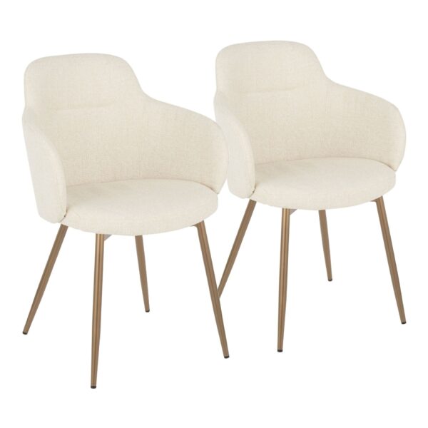 Boyne - Contemporary Chair (Set of 2) - Antique Copper / Cream