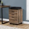 File Cabinet, Rolling Mobile, Storage Drawers, Printer Stand, Office, Work, Contemporary, Modern - Brown - Image 4