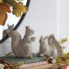 Resin Standing & Lying Down Squirrel Rustic, For Harvest Festival Fall Festival & Thanksgiving Table Decorations (Set of 2) - Antique Cream - Image 5