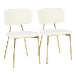 Bouton - Contemporary / Glam Chair (Set of 2) - Gold / Cream