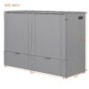 Full Size Murphy Bed With Drawer And A Set Of Sockets & USB Ports, Pulley Structure Design - Gray - Image 18