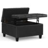 Harrison - Small Square Coffee Table Storage Ottoman - Distressed Black - Image 2