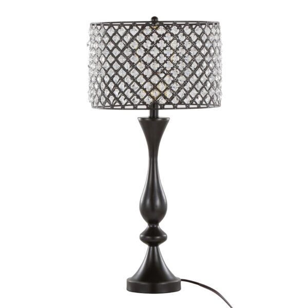 Topaz - Contemporary Table Lamp - Oil Rubbed Bronze / Clear Crystal