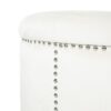 Elegant Round Ottoman With Studded Rim - Beige - Image 7