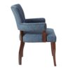 Arm Dining Chair With Brass Nail Head Detailing - Blue - Image 4