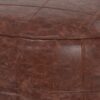 Connor - Round Coffee Table Pouf - Distressed Brown - Image 3