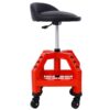 Pneumatic 360 Degree Swivel Stool, Mechanics Rolling Creeper Seat, Heavy Duty Rolling Mechanics Stool, Shop Stool With Casters - Red / Black - Image 12