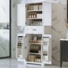 Bathroom Storage Cabinet With Multi Functional Storage Space, Drawer With Slide Rails, Adjustable Shelf - White - Image 2